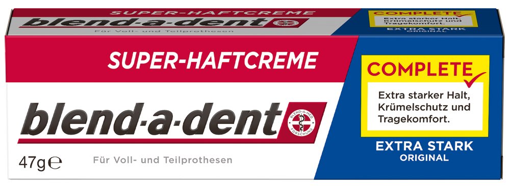 Blend-a-dent COMPLETE ORIGINAL Super-Haftcreme, 3er Pack (3 x 47 g) Extra stark, Extra stark