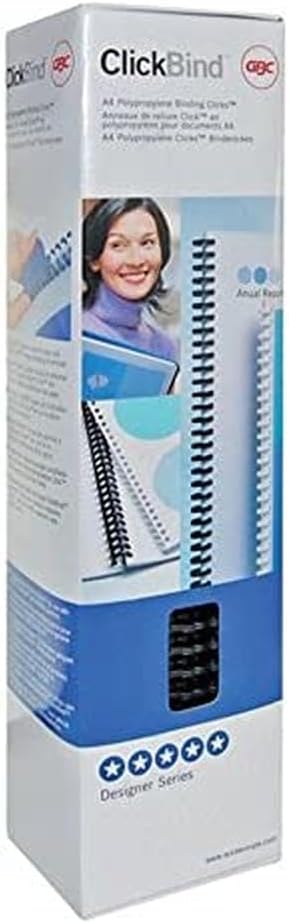 GBC 387340E ClickBind Binderücken Bis zu 145 Blatt, weiss, 16mm (50er Pack), 16mm