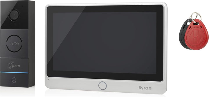 Byron RFID-Videogegensprechanlage mit einem 7 Zoll HD Touchscreen,Videoaufnahmefunktion & Nachtsicht