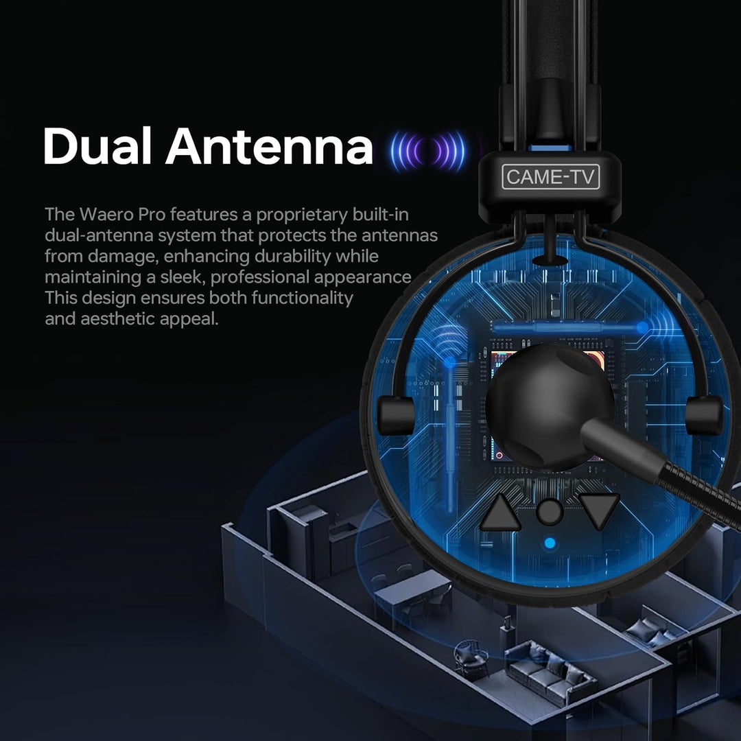 cametv Waero-PRO 1.9GHz Wireless Intercom Headset System Noise Cancellation A/B Group 1700ft(518m) Z