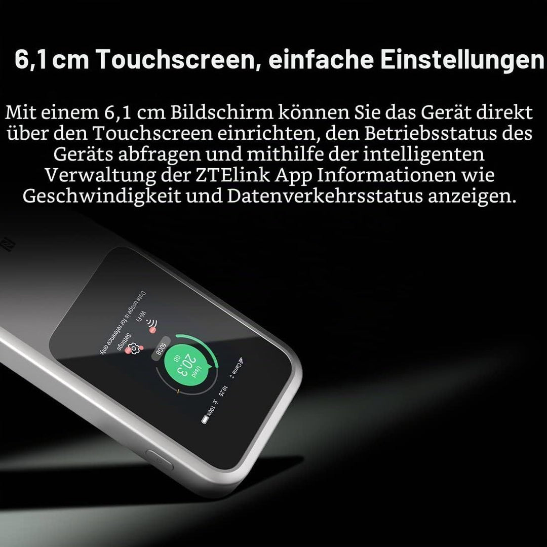ZTE MU5120 - der leistungsstärkste tragbare 5G WiFi Hotspot, riesiger 1000mAh Akku, 18W Rückladung,