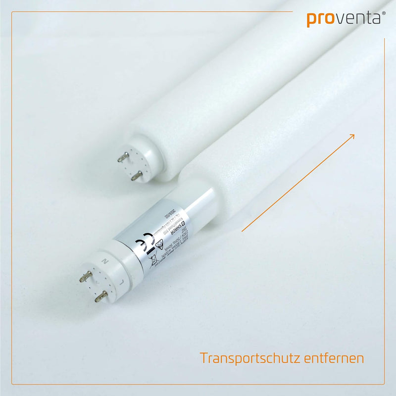 Proventa LED-Feuchtraumleuchte 120 cm, Sparset 4 Stück, je 2 LED-Röhren, IP65, 4.000 K, 36 W, 4.320