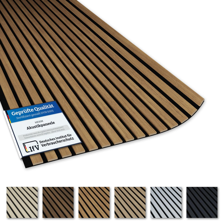Akustiko Lamella Akustikpaneele 4 Stück 280x60cm - flexible Filz MDF Wandpaneele fugenlos - überlapp