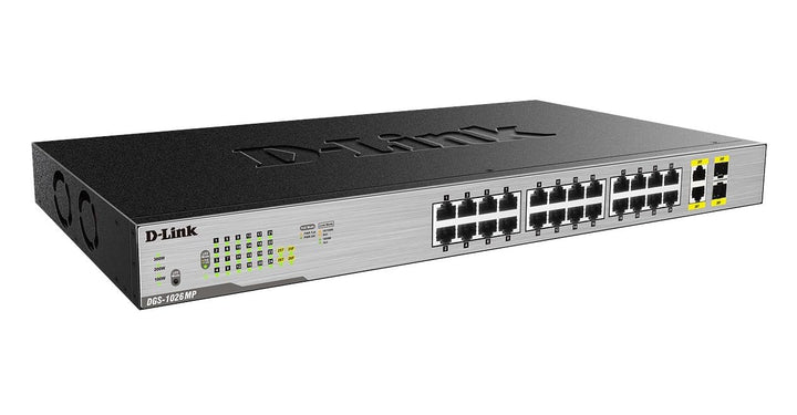 D-Link DGS-1026MP Layer2 PoE+ Gigabit Switch (26-Ports, davon 24 x 10/100/1000 Mbit/s PoE-Ports und