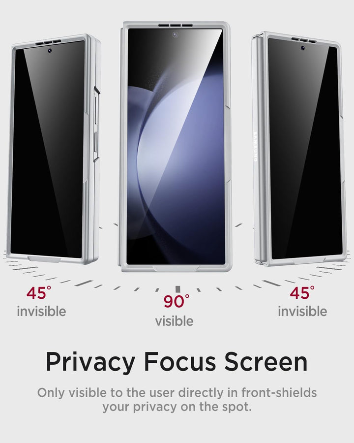 Miimall Kompatibel mit Samsung Galaxy Z Fold 5 Hülle mit S-Pen & Stifthalter, [Anti-SPY Displayschut