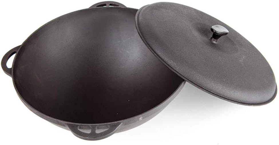 Kazan Asien aus Gusseisen mit Deckel, 12 Liter