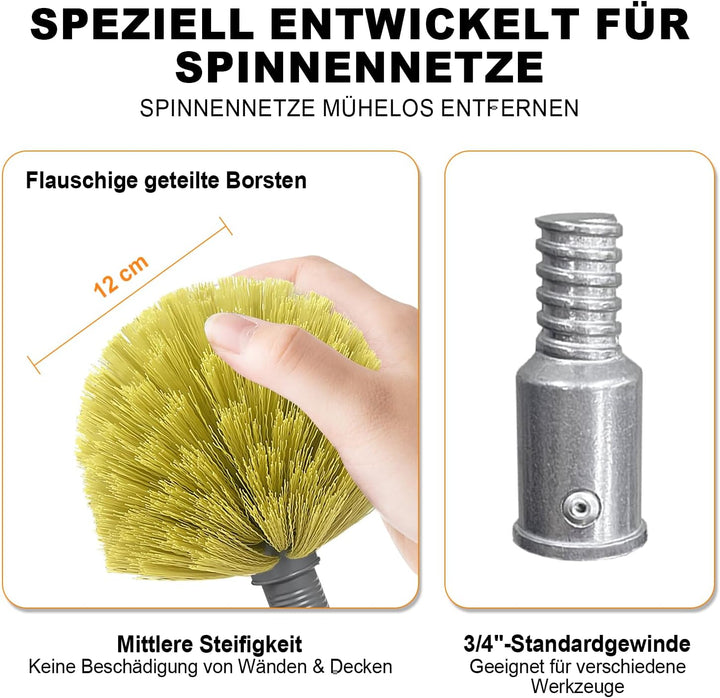 ARTIPOLY 3,6 m Staubwedel mit Teleskop Waschbar, 1,2–3,6 m Langer Staubwedel mit Borsten für die Rei