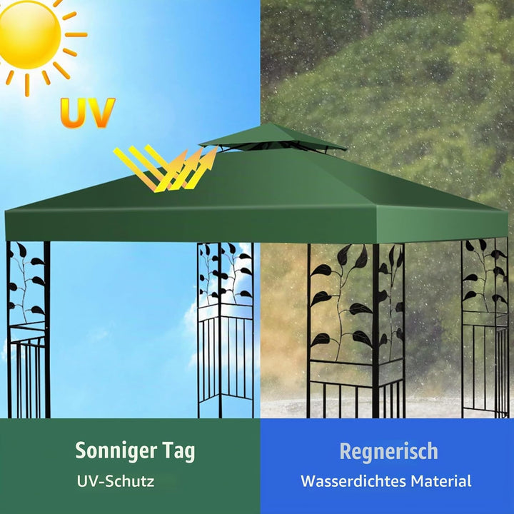 KOMFOTTEU 3 x 3 M Pavilliondach, Ersatzdach für Pavillion, Dachplane für Garten Balkon Strand, wasse