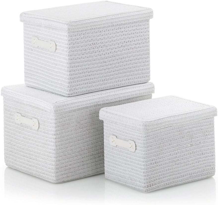 Kela 21672 Korb-Set 3tlg, Unterschiedliche Grössen, PP-Kunststoff, Rimossa, Weiss 3-teilig Weiss, 3-