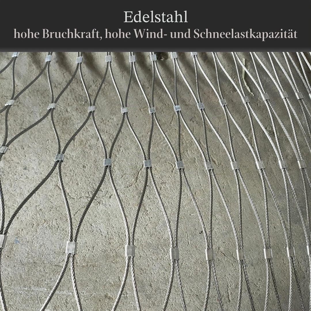 Edelstahl-Seilnetz,3x1m Multifunktionales Metallgeflecht,10cm/2mm Sicherheitsnetz,Beweglicher Begren