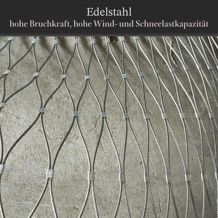 Edelstahl-Seilnetz,3x1m Multifunktionales Metallgeflecht,10cm/2mm Sicherheitsnetz,Beweglicher Begren