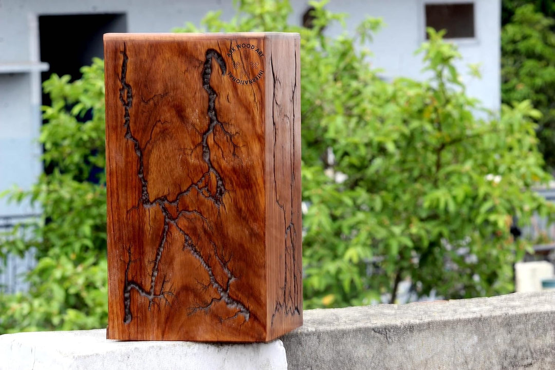 Lichtenberg Figur Urne für menschliche Asche Erwachsene Handarbeit Schöne Holzurne Home Dekorable Sa