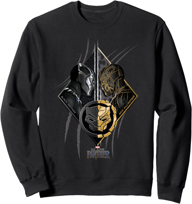 Marvel Black Panther Killmonger Face To Face Portrait Sweatshirt