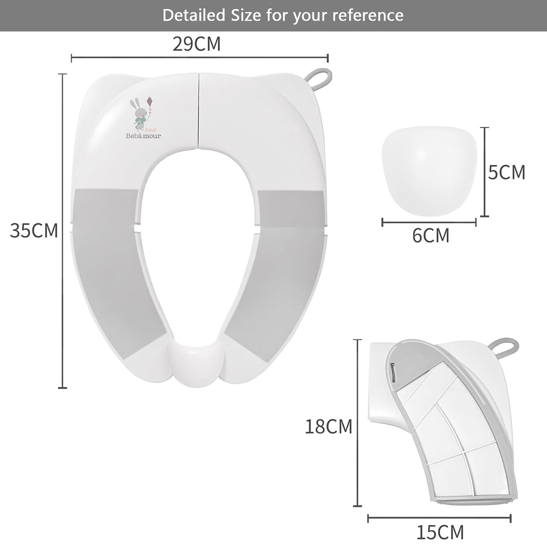 Bebamour klappbarer Kleinkind-Toilettensitz, tragbarer Reise-Toilettentrainer mit rutschfesten Aufla