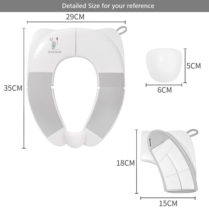 Bebamour klappbarer Kleinkind-Toilettensitz, tragbarer Reise-Toilettentrainer mit rutschfesten Aufla