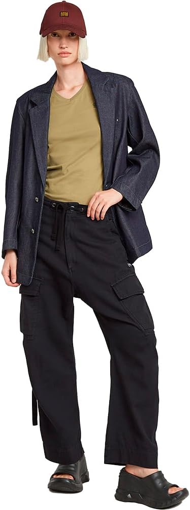 G-Star Damen Eyben Slim V-Neck Top 2.0 XXS Grün (Ensis Green D24533-4107-6057), XXS Gr&#xFC;n (Ensis