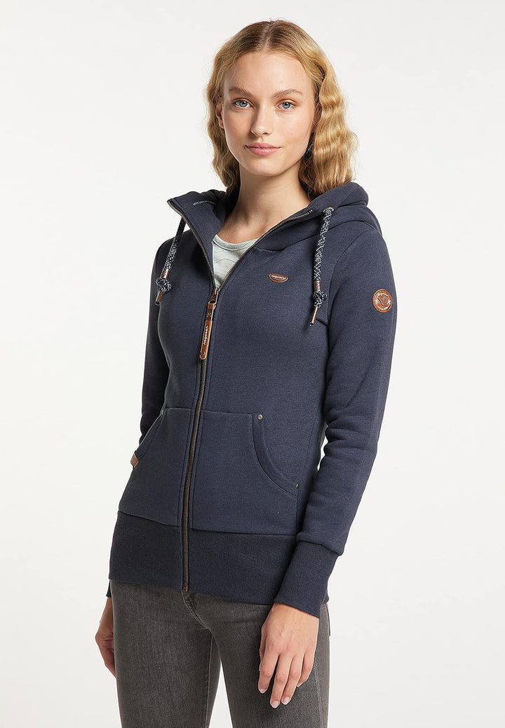 Ragwear NESKA Zip Damen Frauen Kapuzenjacke,Zip Hoodie,Kapuzenpullover,Sweatjacke XS Blau, XS Blau