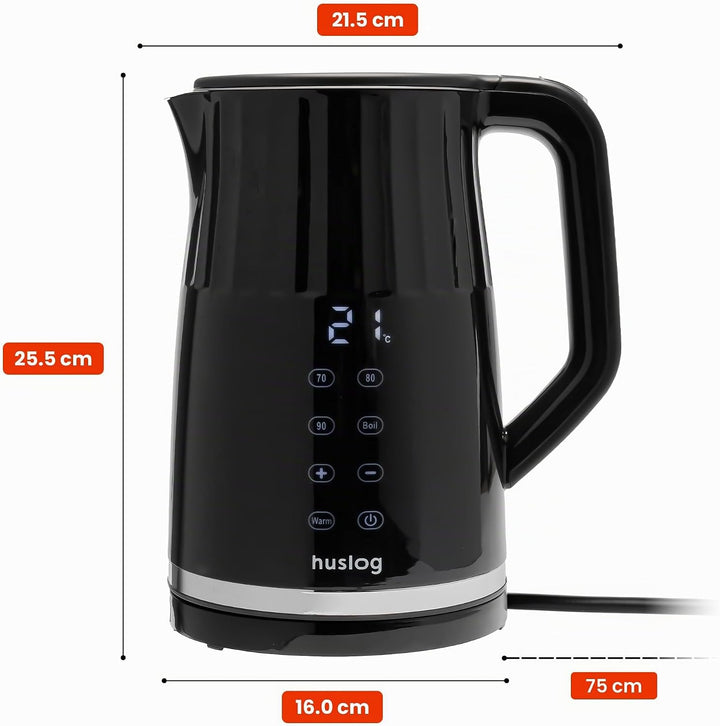 Elektrischer Wasserkocher mit Temperaturanzeige 1,7L 2200W Warmhaltefunktion 4 Temperaturprogramme T