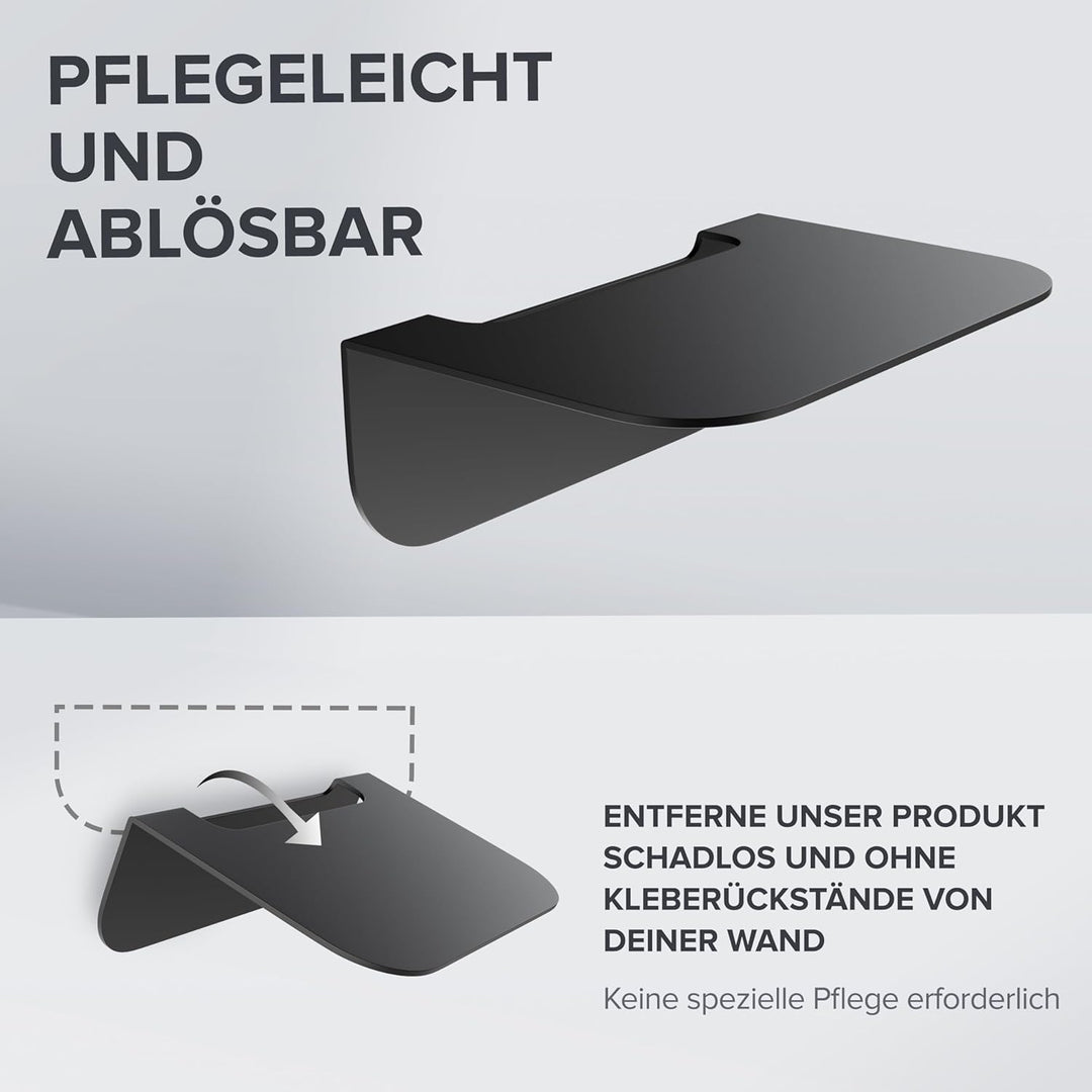 Badablage Gimsoya | Edelstahl | schwarz matt | ohne Bohren | schwarz matt | hängend im Bad oder in d
