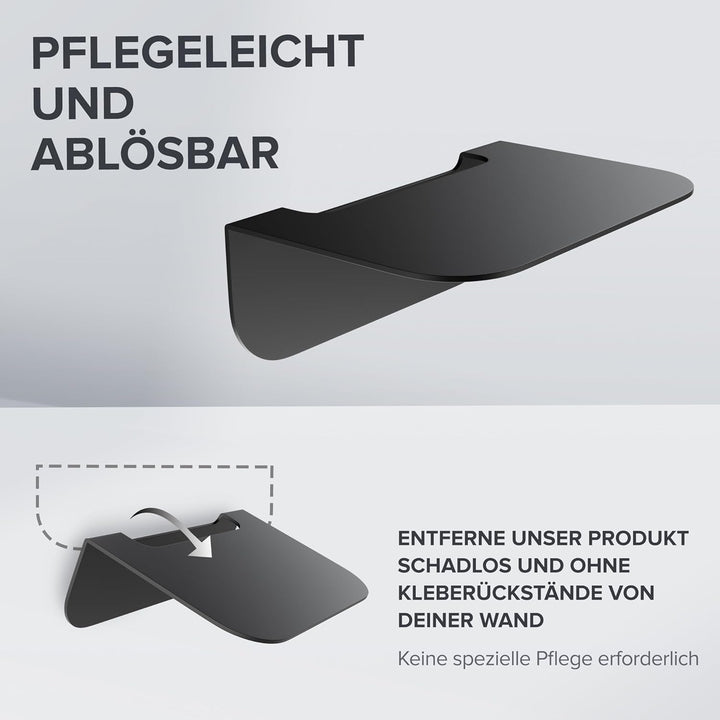 Badablage Gimsoya | Edelstahl | schwarz matt | ohne Bohren | schwarz matt | hängend im Bad oder in d
