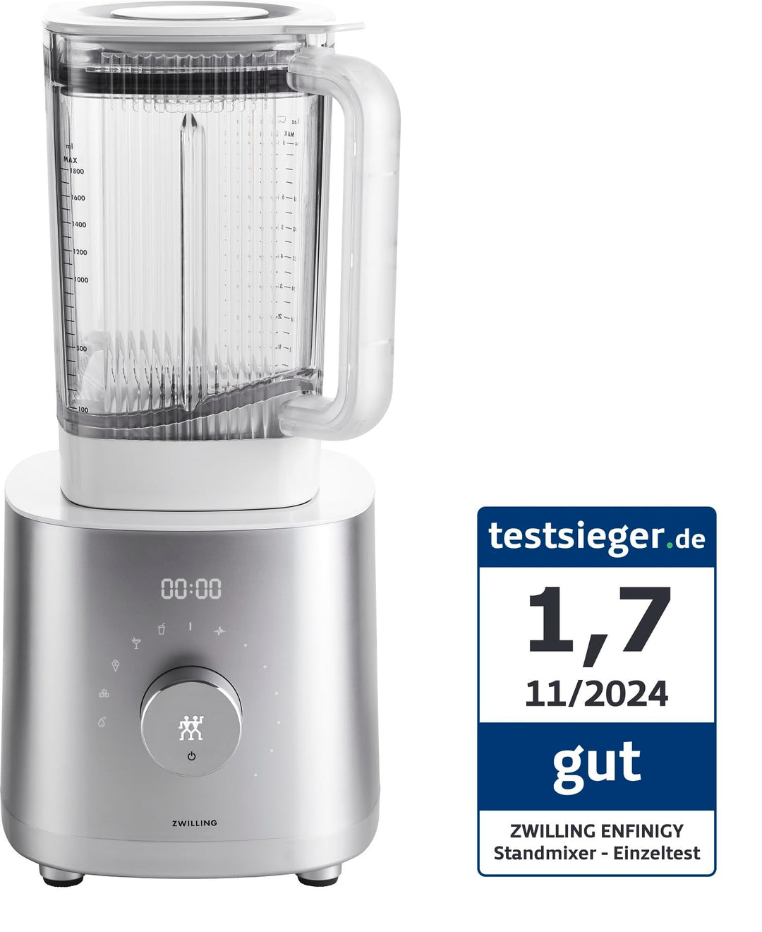 ZWILLING ENFINIGY Hochleistungsstandmixer 1.8 Liter, Mixer mit Edelstahl-Winglet-Klinge &amp; 1600-Watt-
