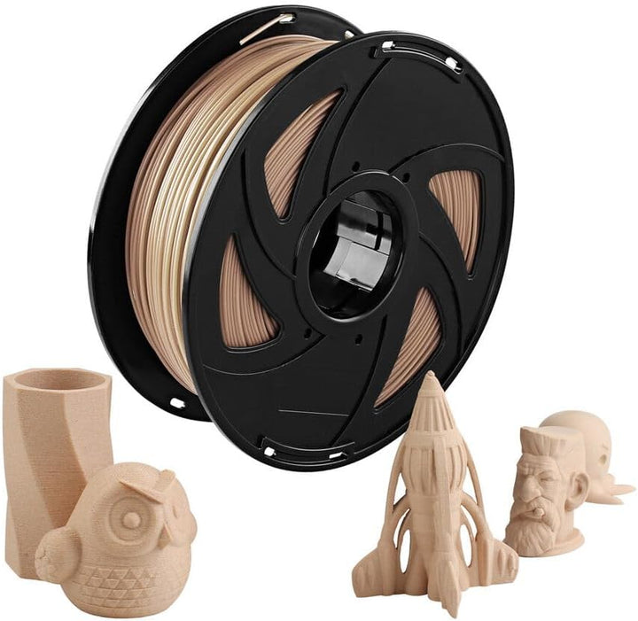 Holz Wood PETG Filament 1,75mm, Holzfarbe Holzfaser Filament 3D Drucker 1kg (2.2lbs) Massgenauigkeit