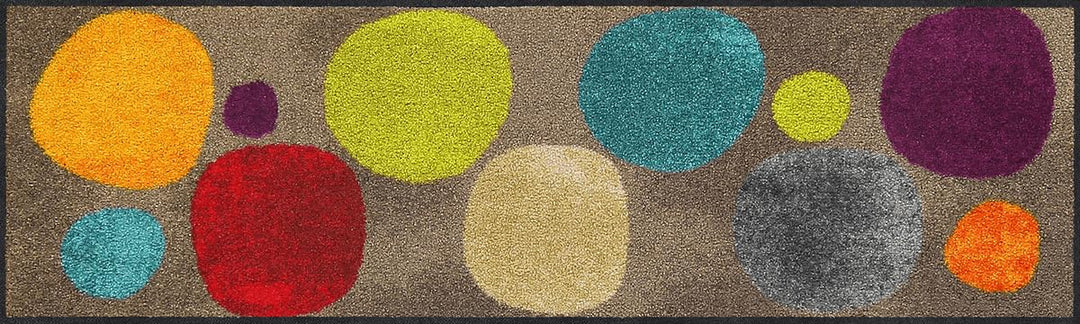 Salonloewe Broken Dots 030x100 cm bunt Läufer schmal Kreise Sauberlaufmatte