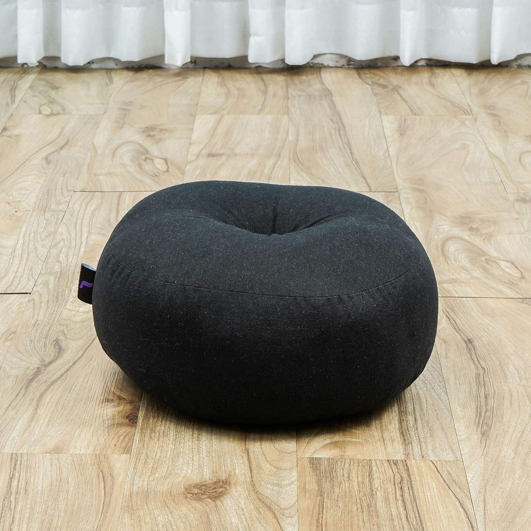 Leewadee Meditationsset Yogaset aus Meditationskissen Zafu und Kleiner rollbarer Sitzmatte Zabuton Ö