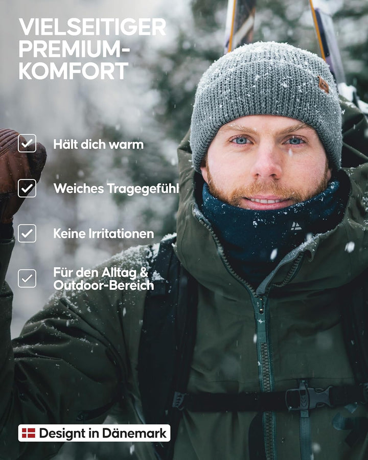 DANISH ENDURANCE Merino Mütze, Klassische Wollmütze, Warme Wintermütze, Winter & Herbst, Weich, Stre