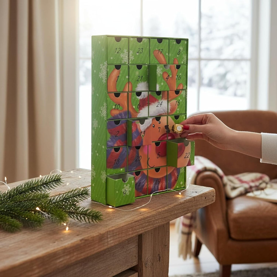 Adventskalender zum selbst Befüllen mit 24 Schubladen-Boxen, DIY-Weihnachtskalender Bastelset (Zahle