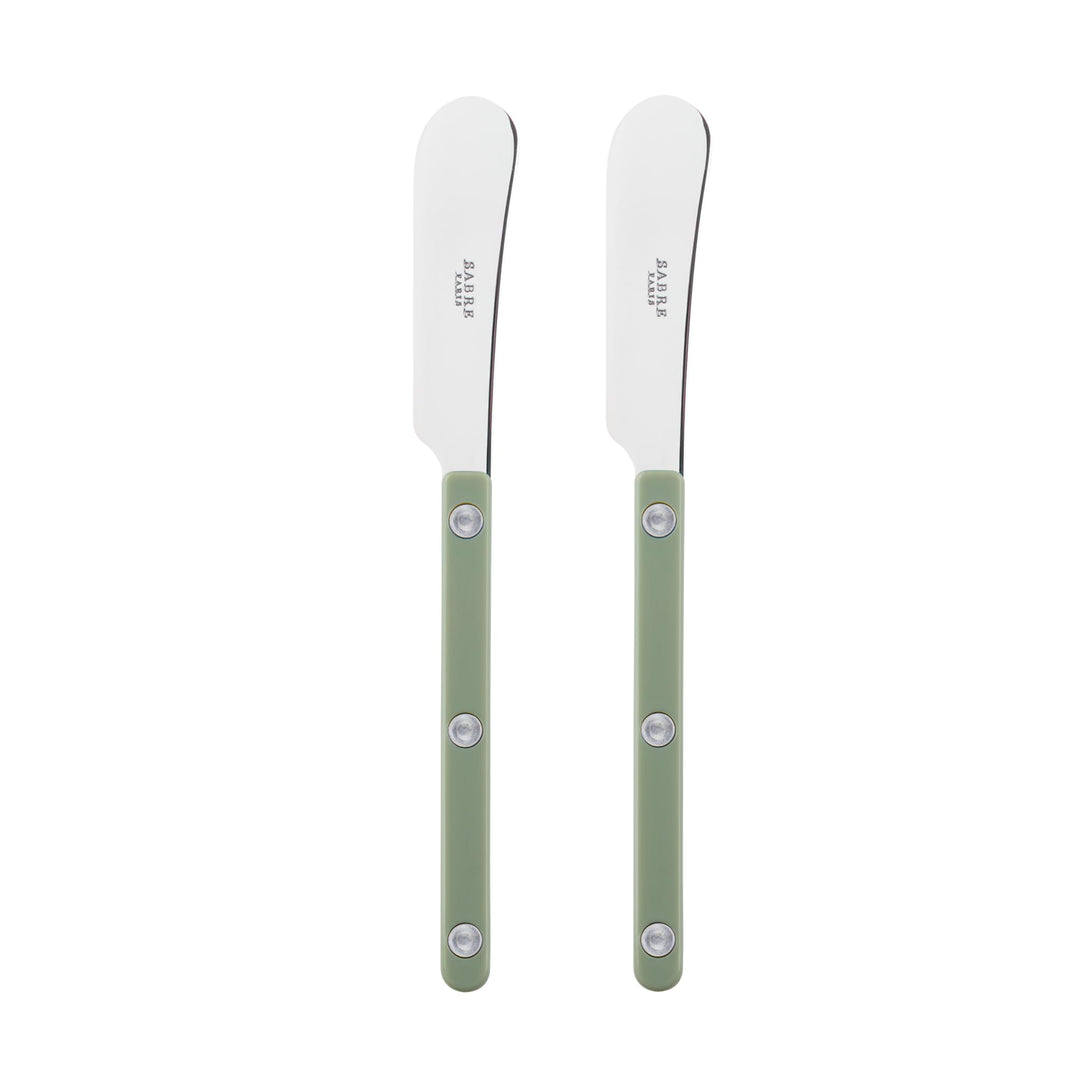 SABRE PARIS - 2er Set Buttermesser 14 cm - Bistrot - Ideal Für Butter, Aufstrich - Edelstahl & Nylon