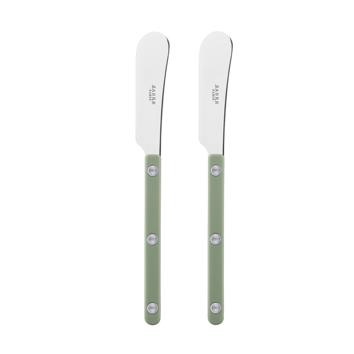 SABRE PARIS - 2er Set Buttermesser 14 cm - Bistrot - Ideal Für Butter, Aufstrich - Edelstahl & Nylon