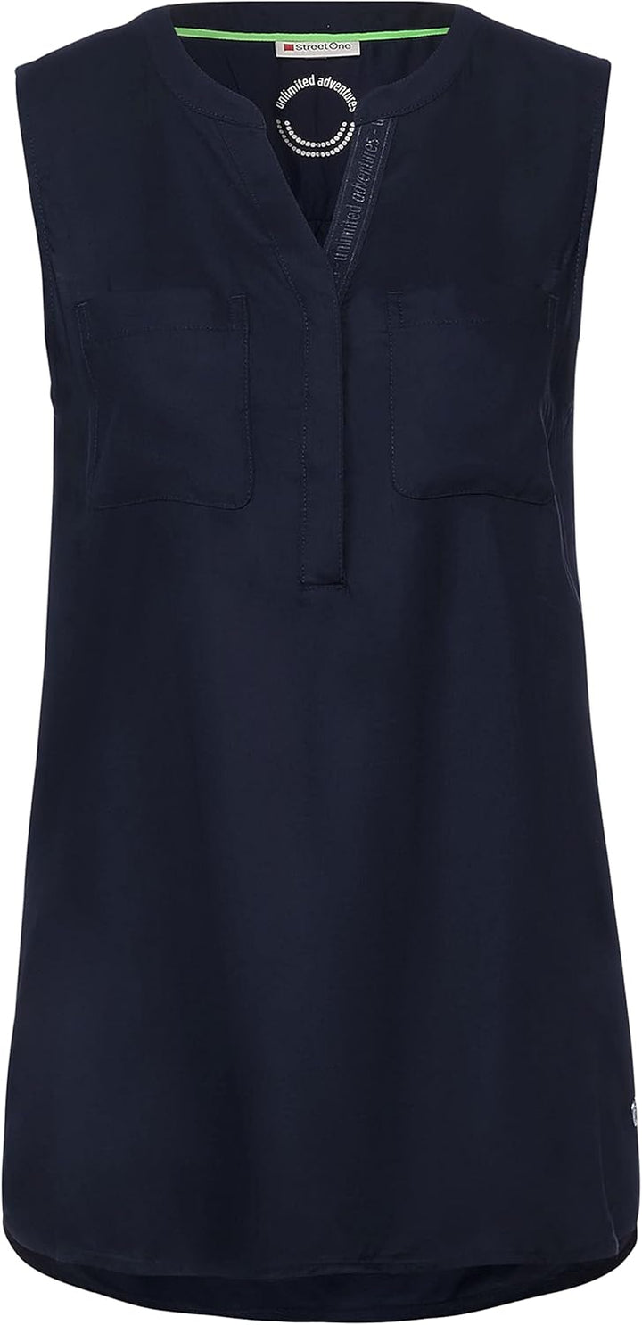Street One Damen Langes Blusentop, 34 Grand Blue