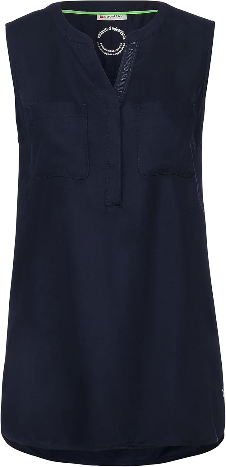 Street One Damen Langes Blusentop 36 Grand Blue, 36 Grand Blue