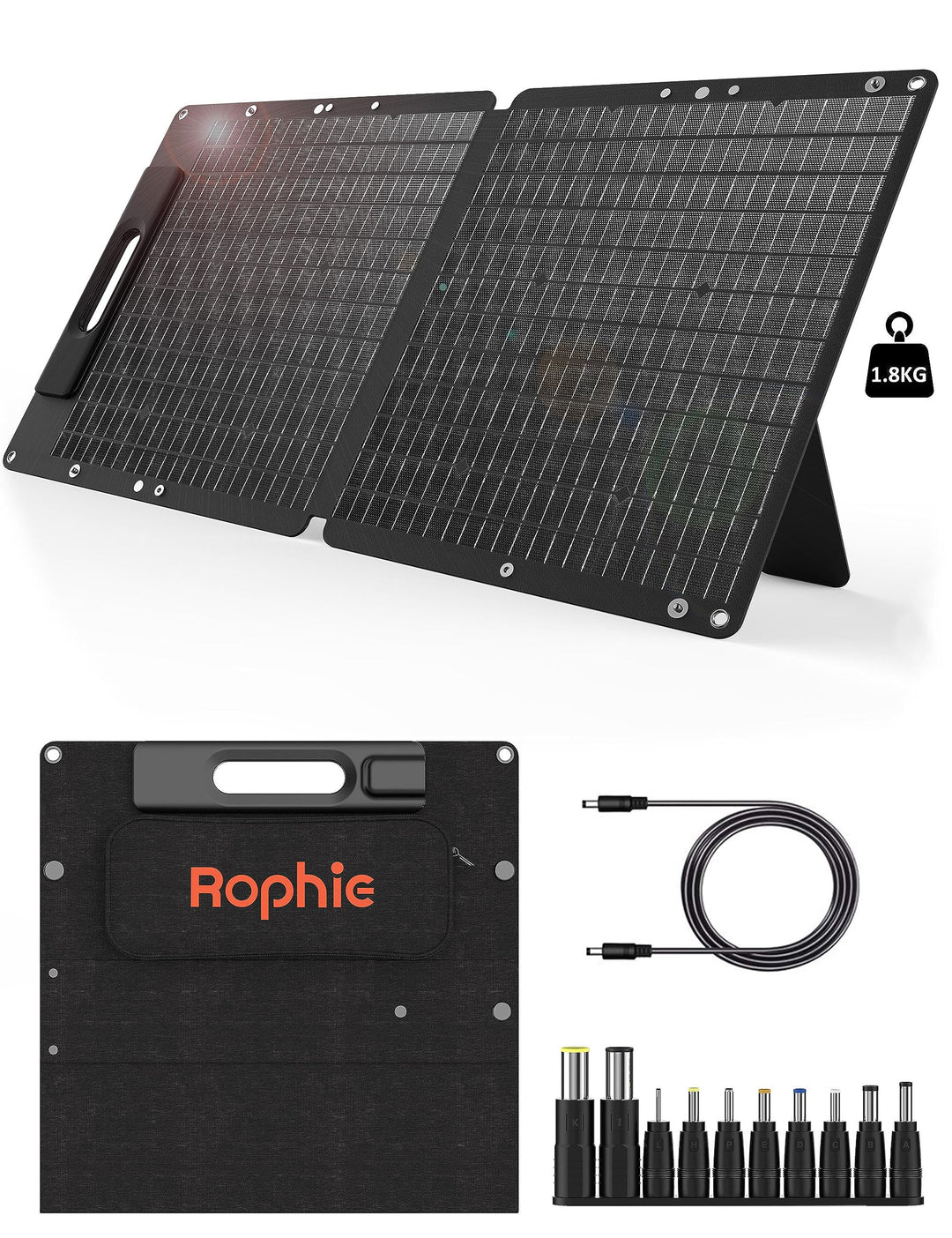 Rophie 60W Solarpanel Faltbare, Tragbarer Solar Panel TragbarerMonokristalline Flexible mit USB/type