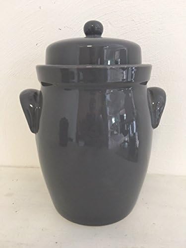 Gärtopf, Rumtopf 5 Ltr. Steinzeug Stein grau Früchte Obst konservieren Rezepte einmachen
