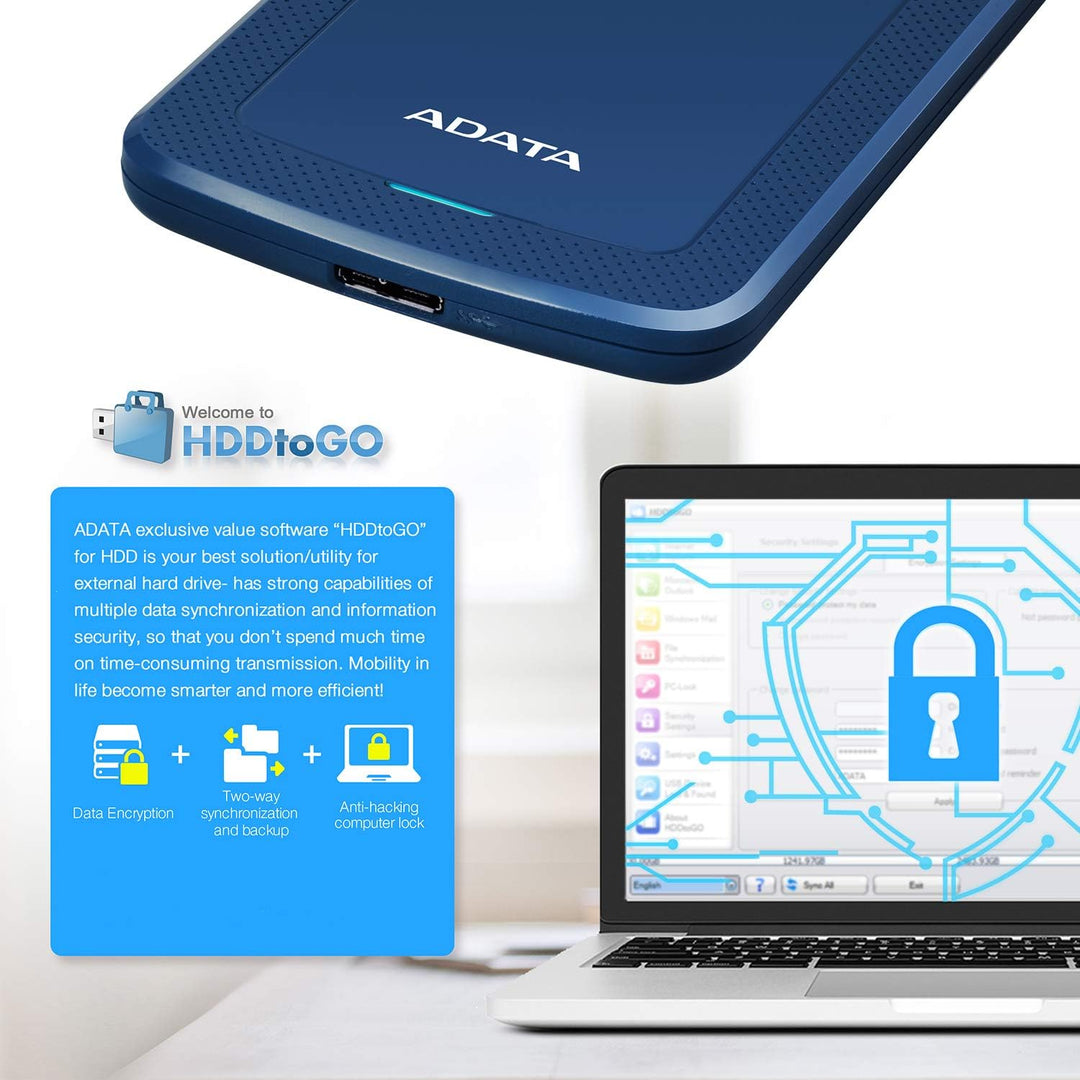 ADATA HV300 - 1 TB, externe Festplatte mit USB 3.2 Gen.1, blau 1TB blau, 1TB blau