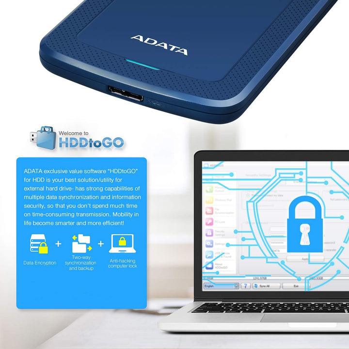 ADATA HV300 - 1 TB, externe Festplatte mit USB 3.2 Gen.1, blau 1TB blau, 1TB blau
