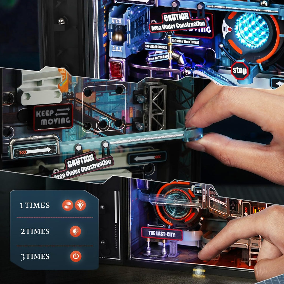 ROKR Kugelbahn Last City 3D Puzzle Erwachsene Modell Gaming Deko Setup Erweiterungsfähige Kits Cyber