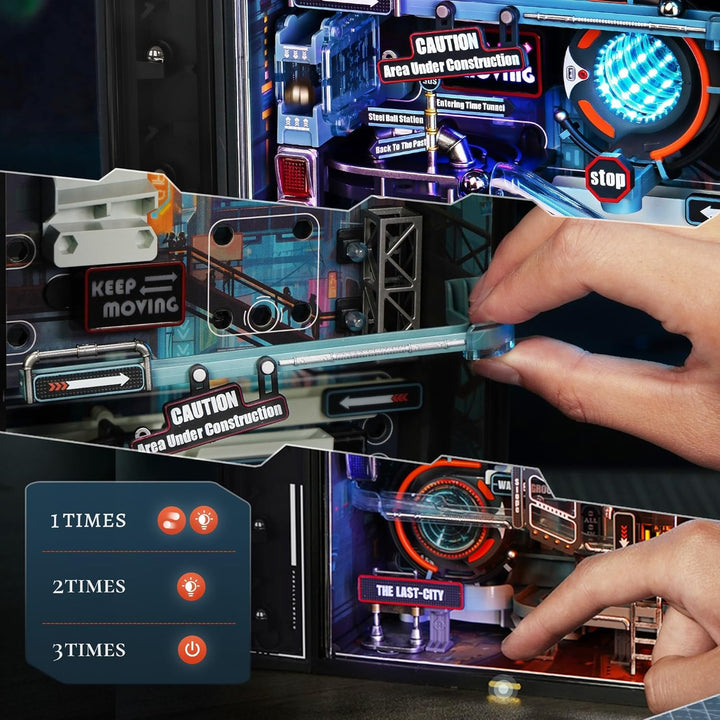 ROKR Kugelbahn Last City 3D Puzzle Erwachsene Modell Gaming Deko Setup Erweiterungsfähige Kits Cyber