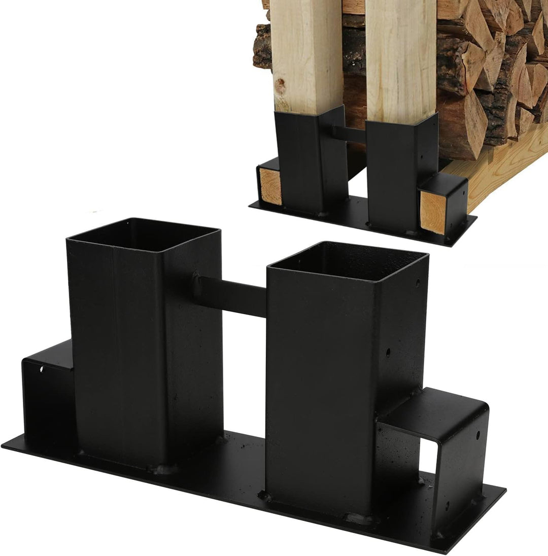 Sonnewelt 4 Stück Holzstapelhilfe Aussen Metall, Holzlager Verstellbarer Lagerregal Holzstapelhalter