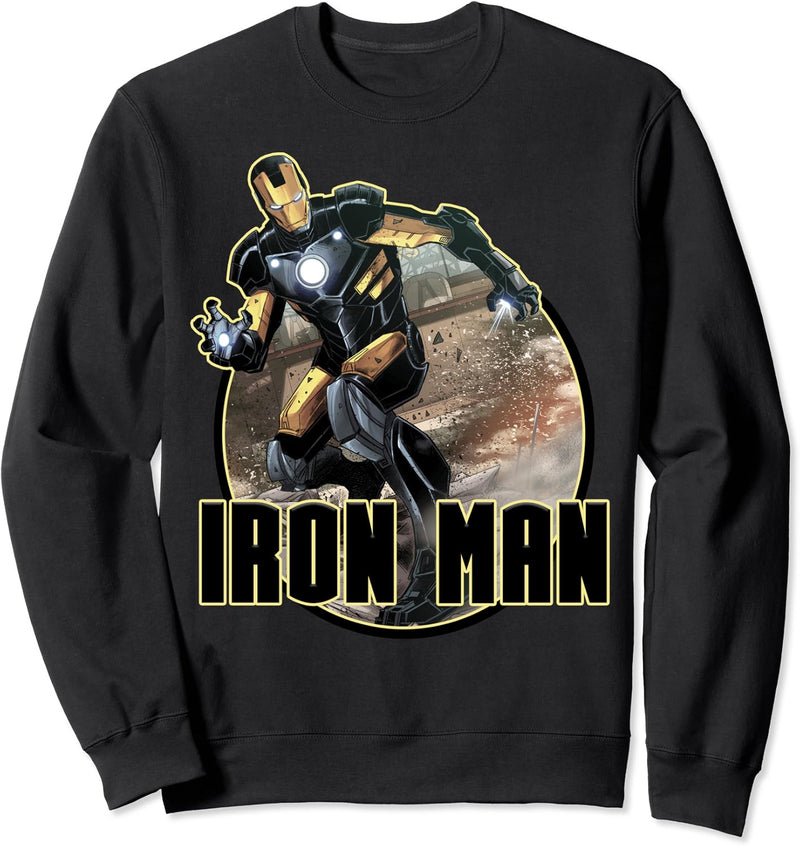 Marvel Iron Man Rubble Explosion Circle Portrait Sweatshirt