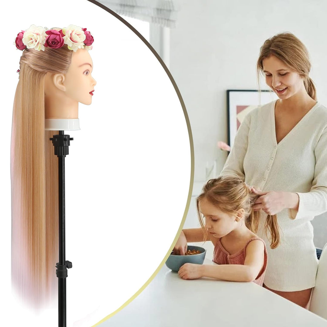 Trainingsköpfe, 28 inch Übungskopf Frisierkopf Friseur 100% Synthetikfaser-Haar Styling Kopf Frisier