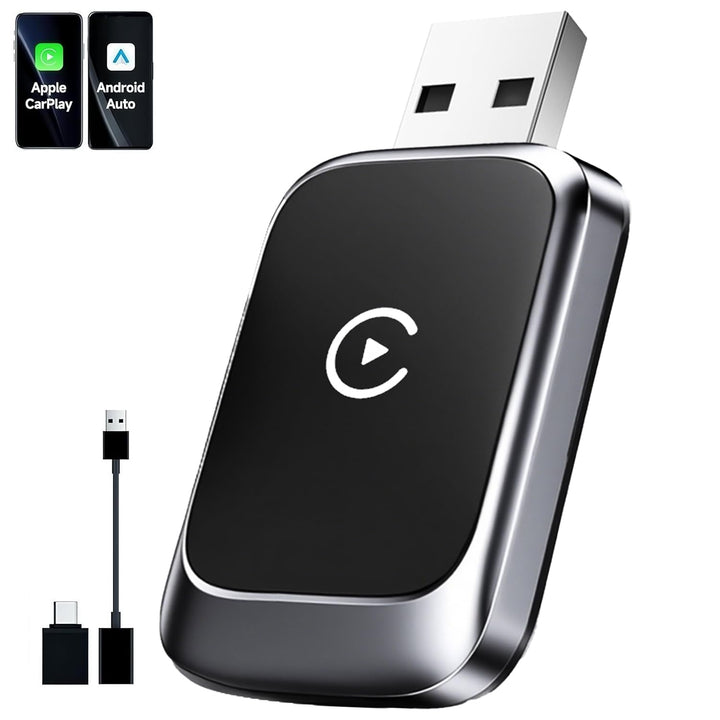 2026 Upgraded 2-in-1 Carplay Wireless Adapter, unterstützt CarPlay+Android Auto, Bluetooth 5.4 draht