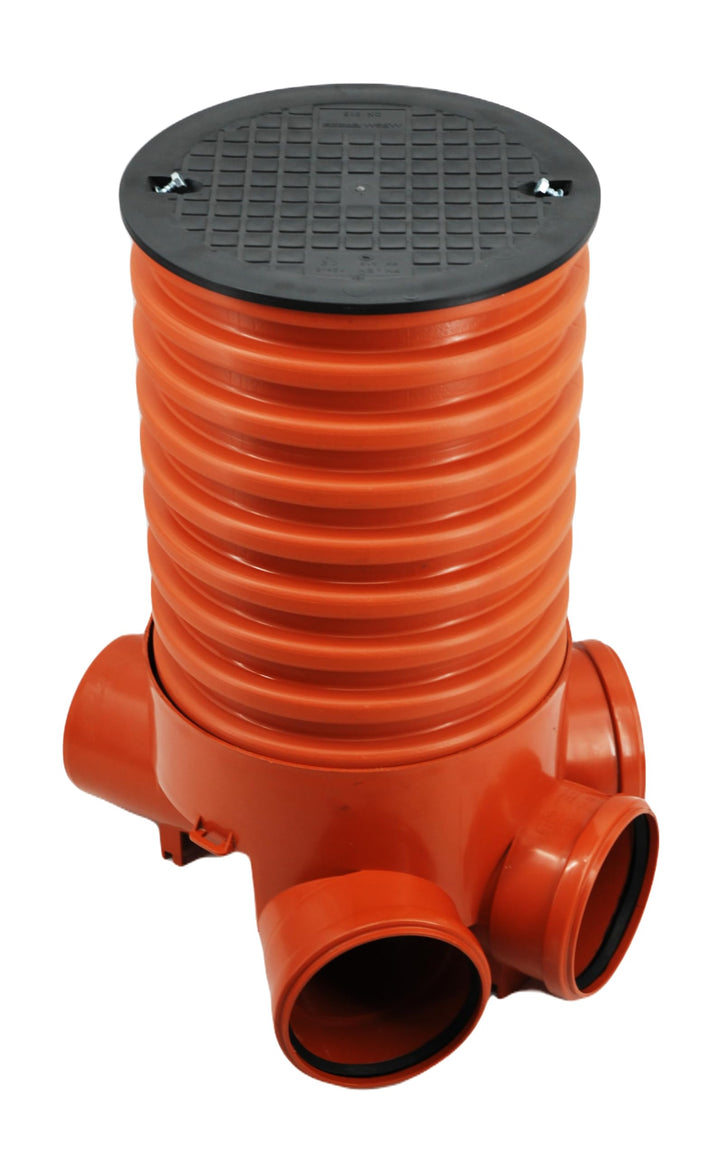 Megaastore Schacht Kontrollschacht Revisionsschacht DN 315/160 Rohr 100cm Schachtdeckel voll, Wasser