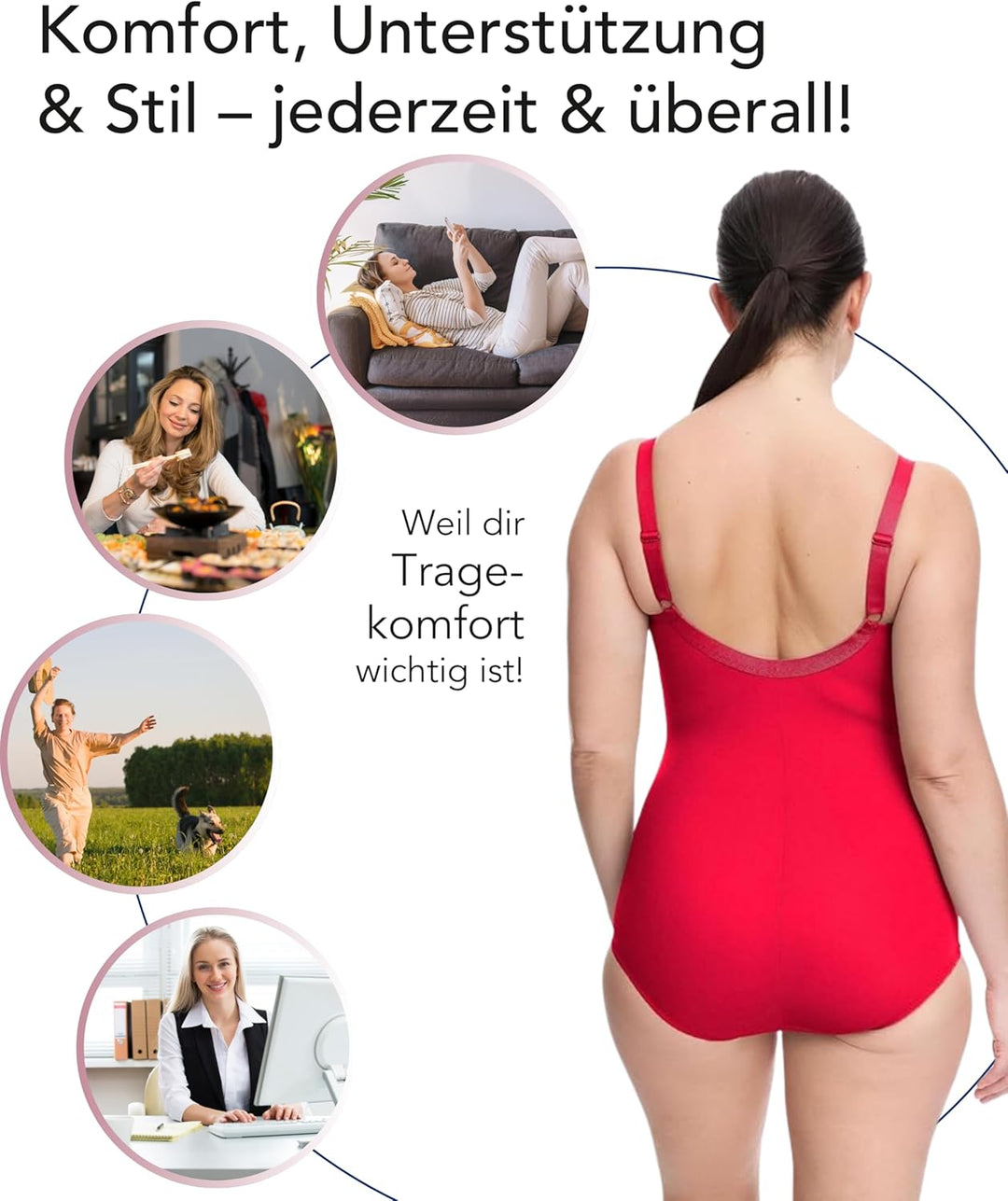 SUSA Body ohne Bügel Latina I Body Shapewear Damen stark formend I Frauen Mieder I Softer Bodysuit m