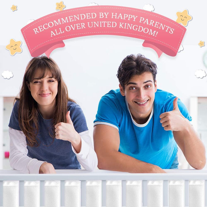 4 Sided Mesh Baby Cot Bumper, BS EN 16780, Breathable Safe Rosa, Rosa