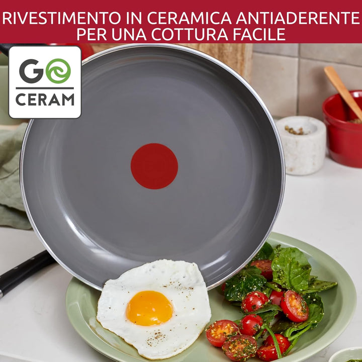 Lagostina Wok Tropfen, 28 cm, Antihaft-Keramikbeschichtung, optimale Gleitfähigkeit, einfache Reinig
