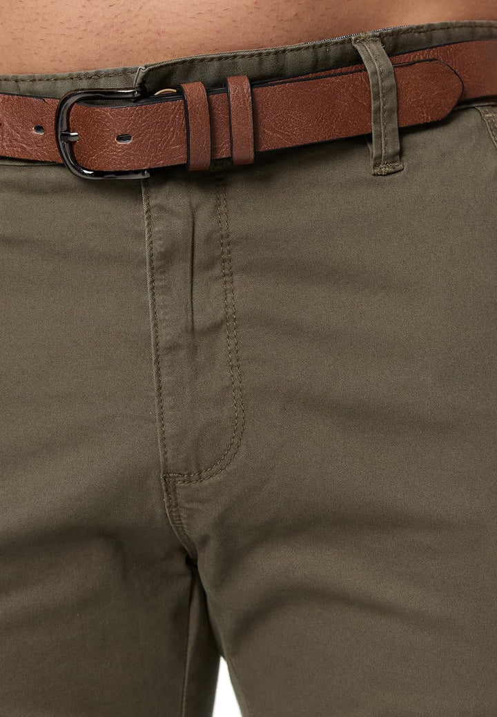 Indicode Herren Gower Chinohose Stretchhose | Chino Herrenhose Super Stretch Stoffhose 31W / 32L Arm