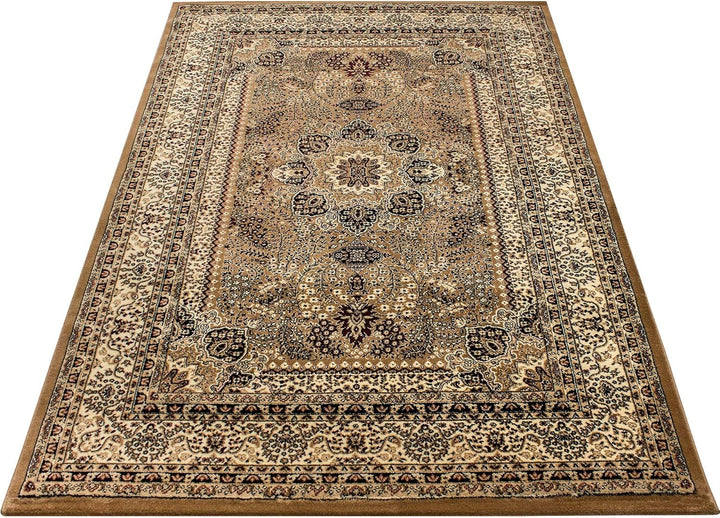 Carpetsale24 Teppich Wohnzimmer Traditioneller Orientalisch Design Beige 160 x 230 cm - Kurzflor Tep
